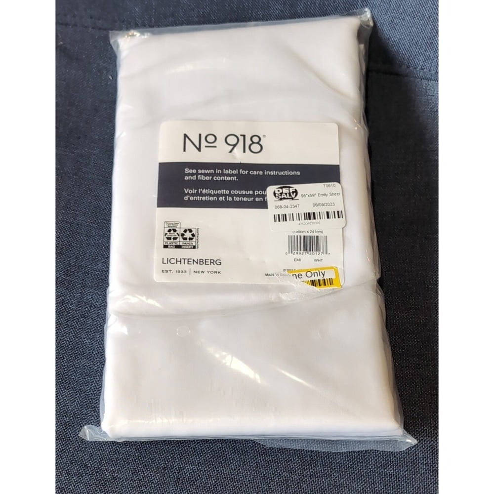 No. 918 Emily Sheer Voile Rod Pocket Curtain Panel, 95" x 59", White , 1 Panel